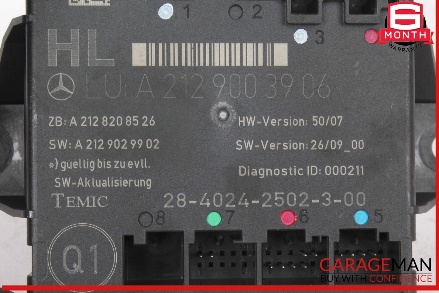 08-18 Mercedes W204 C300 Rear Left Driver Side Door Control Module OEM