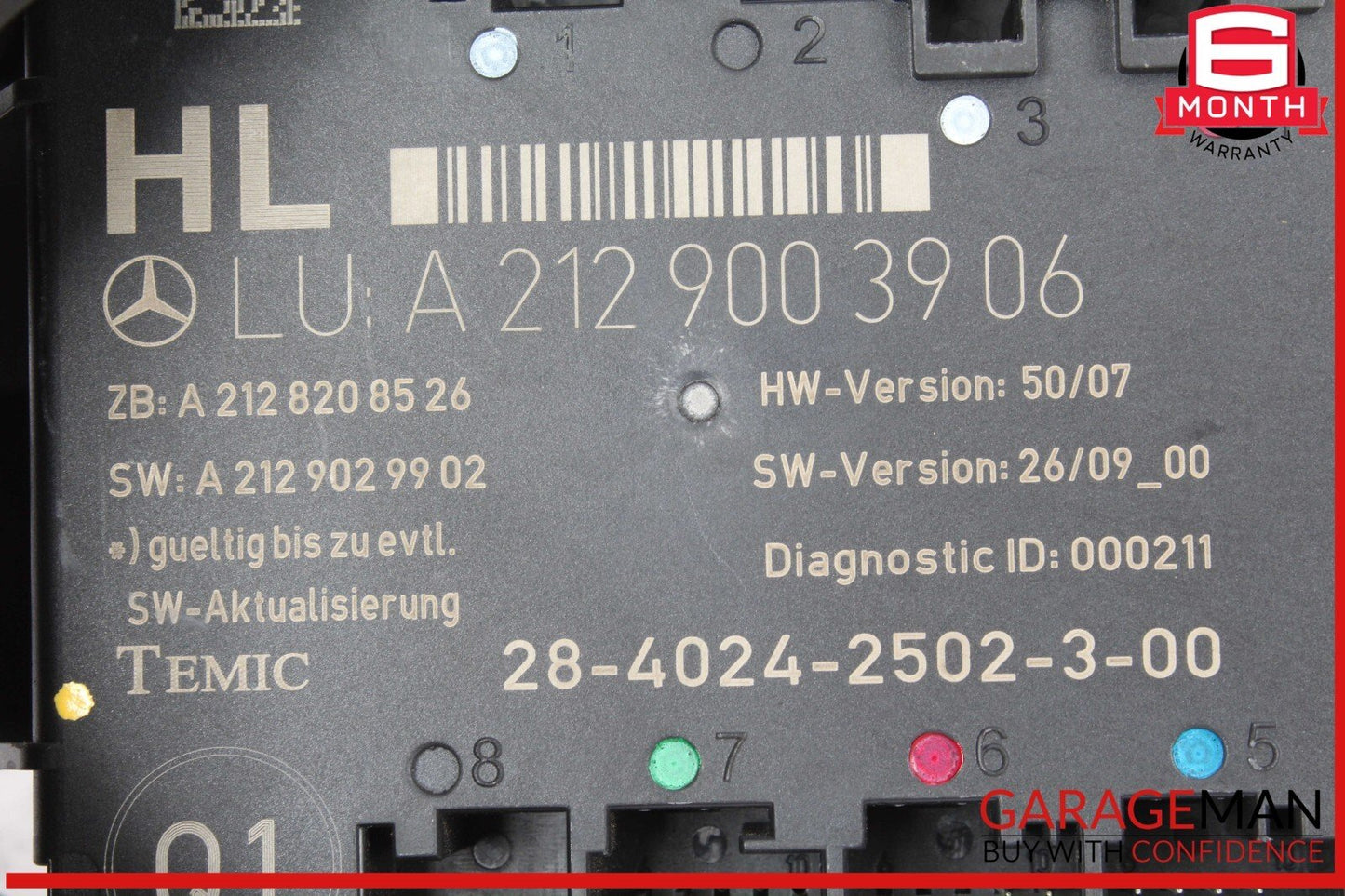 08-14 Mercedes W204 C300 Rear Left Driver Side Door Control Module Unit OEM