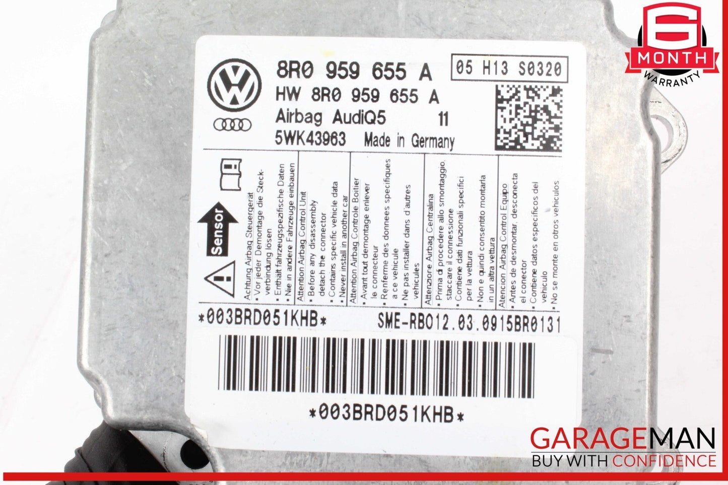 09-17 Audi Q5 Restraint Computer Control Module Unit 8R0959655A OEM