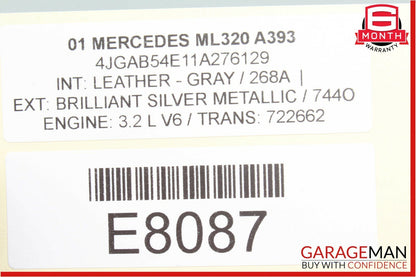 98-05 Mercedes W163 ML320 Rear Right Side Seatbelt Seat Belt Retractor OEM