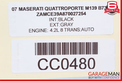 03-13 Maserati Quattroporte M139 Rear Right or Left Seat Headrest Black OEM