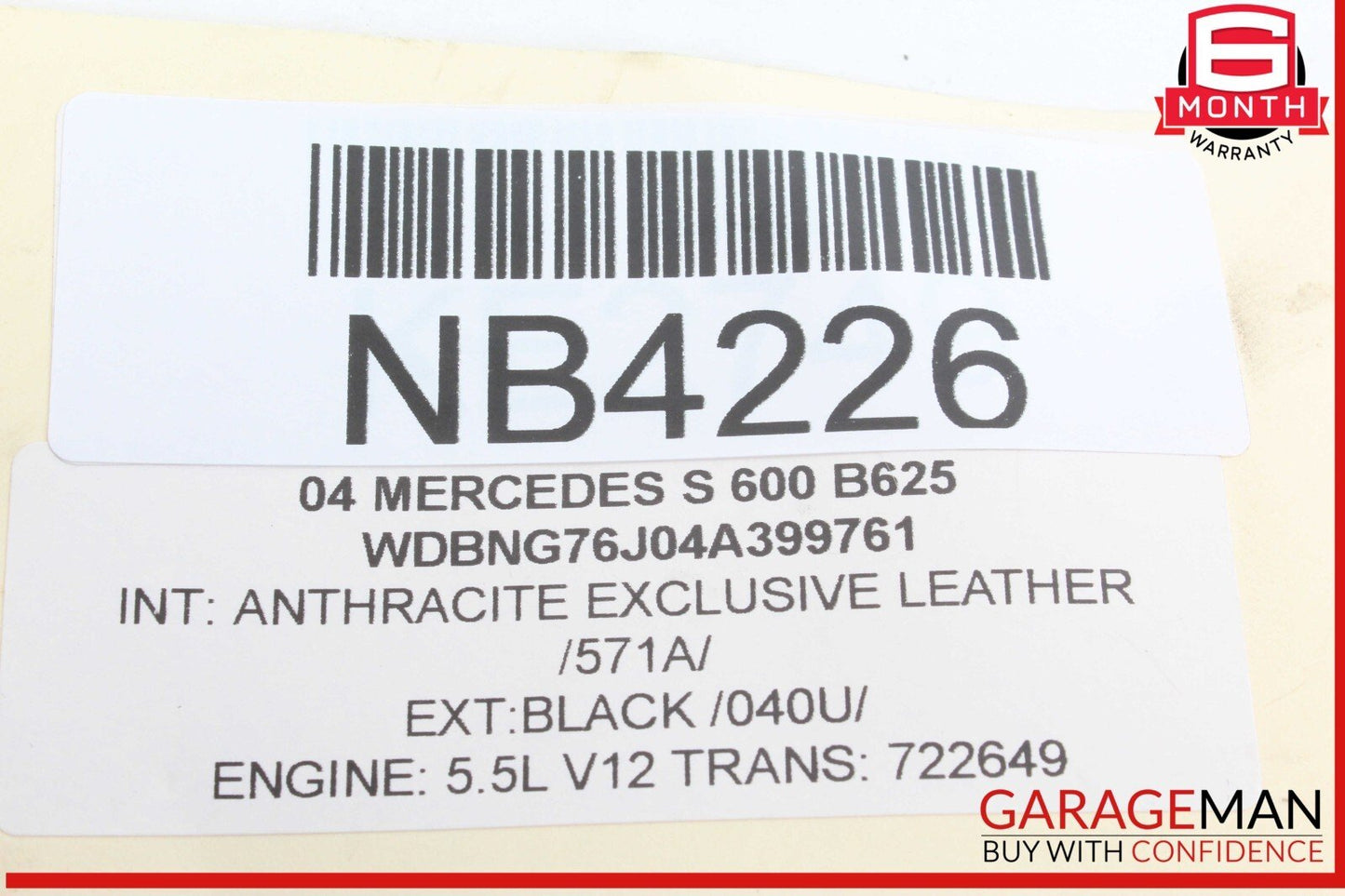 00-06 Mercedes W220 S600 S500 Rear Right Seat Control Switch 2208212879 OEM