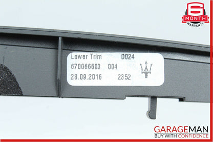 14-17 Maserati Ghibli Center Dash Under Screen Lower Trim Panel Cover Emblem OEM