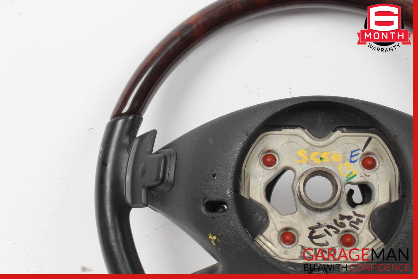 10-14 Mercedes W221 S550 S600 Steering Wheel w/ Paddle Shifters Black Wood OEM