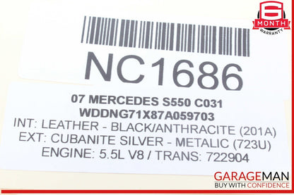 07-14 Mercedes W221 S550 CL550 Electronic Parking Button Switch 2215401445 OEM