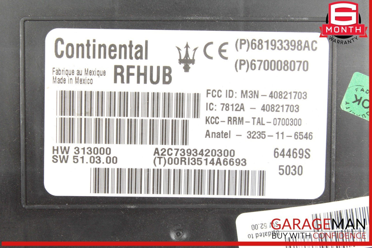14-17 Maserati Ghibli M157 Keyless Entry RF Hub Control Module ECU OEM