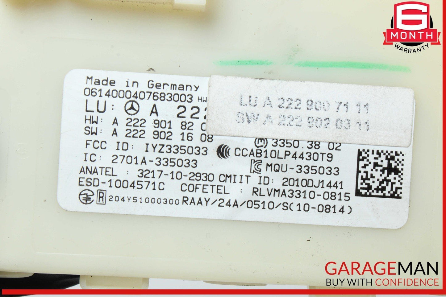 14-19 Mercedes W205 C300 S600 GLC350 S550 Keyless Go Entry Control Module OEM