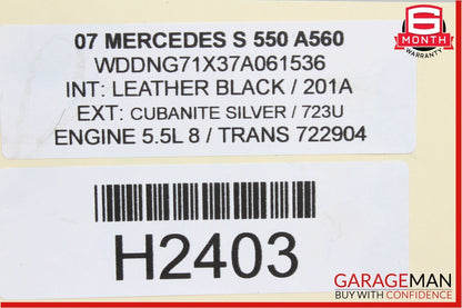 07-09 Mercedes W221 S550 Front Right Passenger Side Seat Occupancy Weight Sensor
