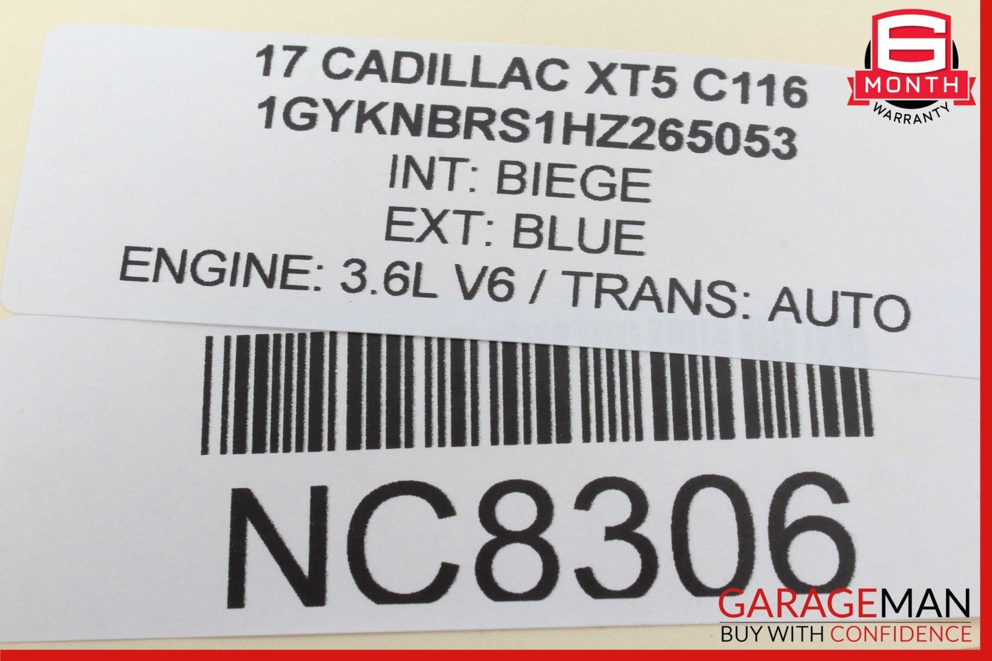 17-20 Cadillac XT5 Rear Right Passenger Side Window Regulator Motor OEM