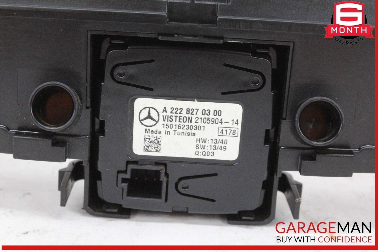 15-18 Mercedes W205 C300 Front Center Dash Hazard Control Switch w/ Clock OEM