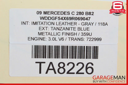 08-14 Mercedes W204 C280 Rear Left Driver Side Door Window Regulator Motor OEM