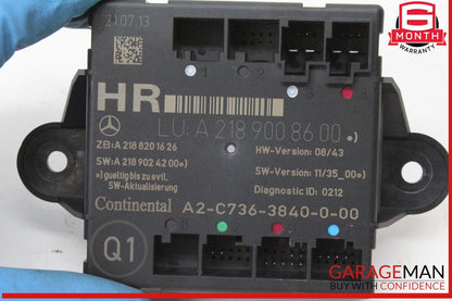 08-18 Mercedes W212 E350 C300 CLS550 Rear Right Side Door Control Module OEM