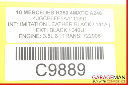 06-12 Mercedes W251 R350 R550 Rear Left Driver Side Quarter Glass Window Motor