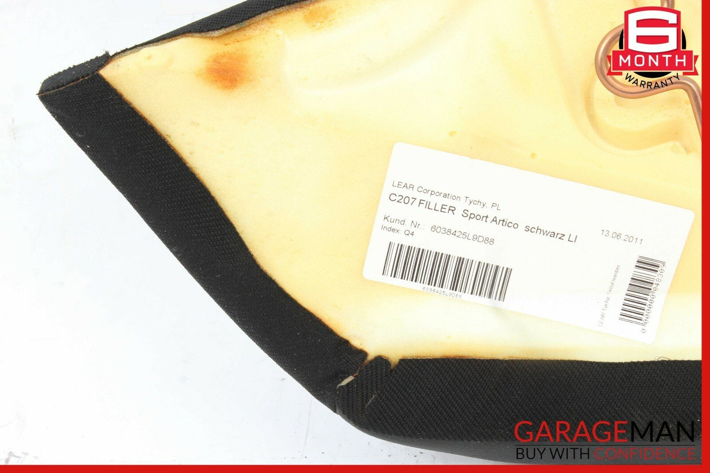 12-14 Mercedes W204 C250 Coupe Rear Left Seat Bolster Cushion Pad Cover Black