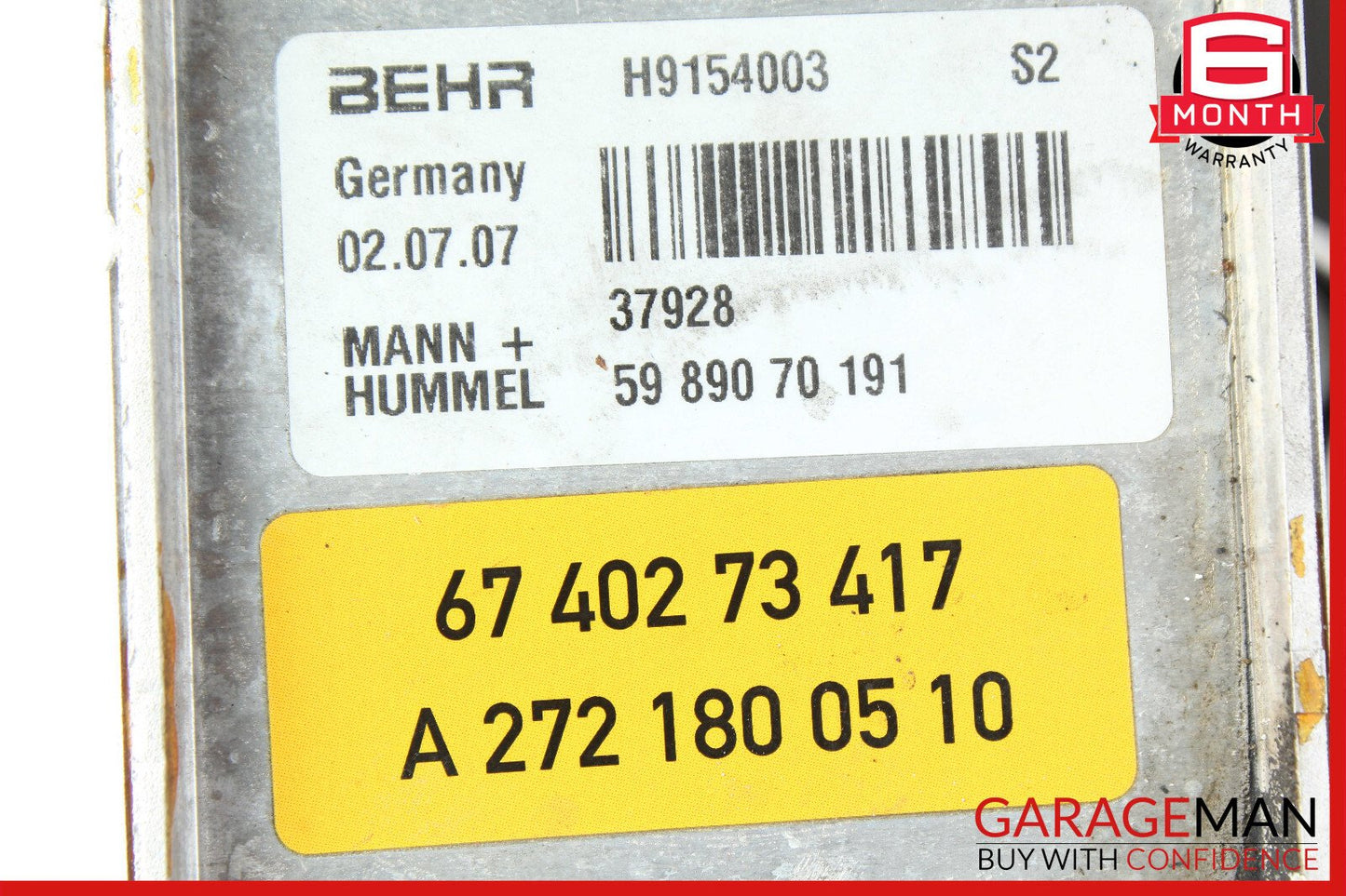 05-11 Mercedes W204 C300 SLK350 C350 Engine Motor Oil Filter Cooler Housing