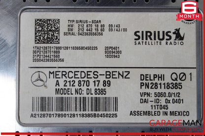 08-14 Mercedes W212 E350 C300 C350 Sirius Satellite Radio Receiver Module OEM
