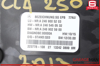 14-18 Mercedes W117 CLA250 Parking Brake Electronic Computer Control Module Unit