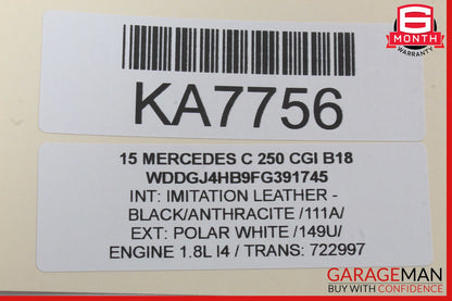 08-16 Mercedes W204 C250 Shark Fin Radio Antenna Black OEM