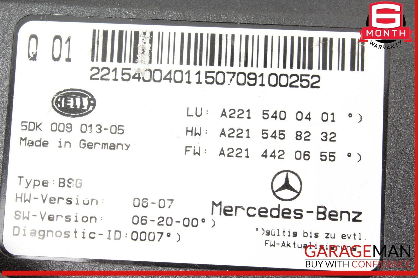 07-14 Mercedes W216 CL550  S550 Electric Power Supply Fuse Box Control Module