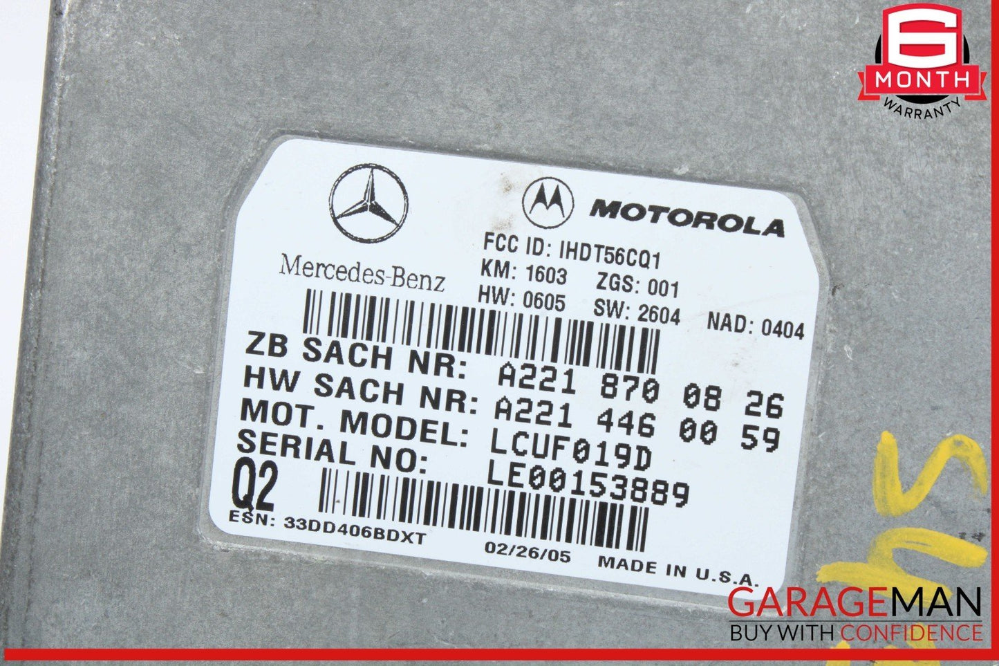 06-14 Mercedes W220 S430 GL450 Voice Communication Control Module 2218700826 OEM