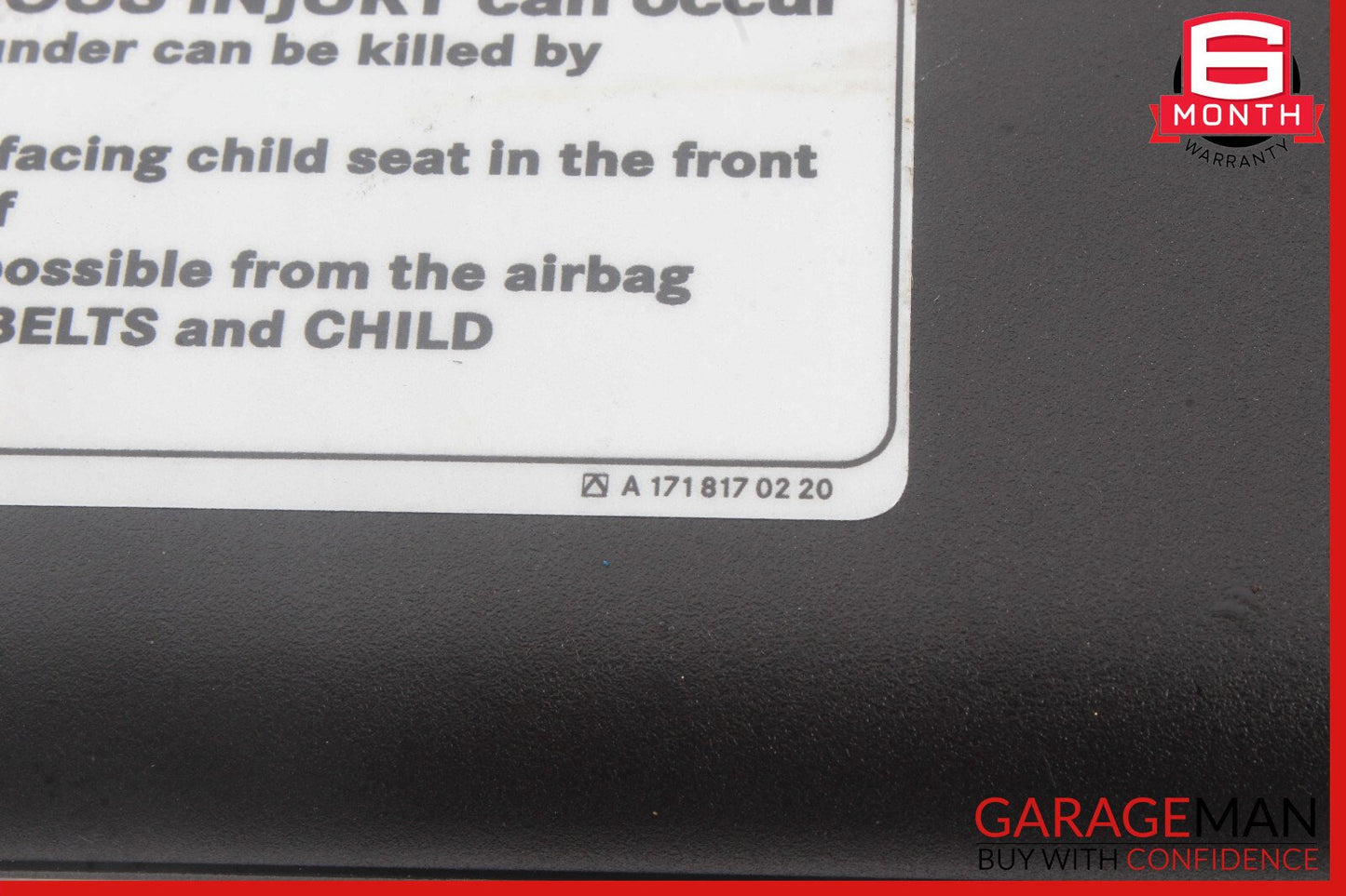 05-11 Mercedes R171 SLK300 Front Right Sun Visor Sunvisor Shade Cover Black