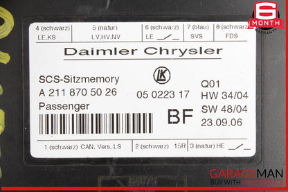 03-12 Mercedes W219 CLS550 ML350 Front Right Side Seat Control Module OEM