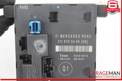 07-09 Mercedes W211 E350 E550 Rear Right Side Door Control Module 2118703485 OEM
