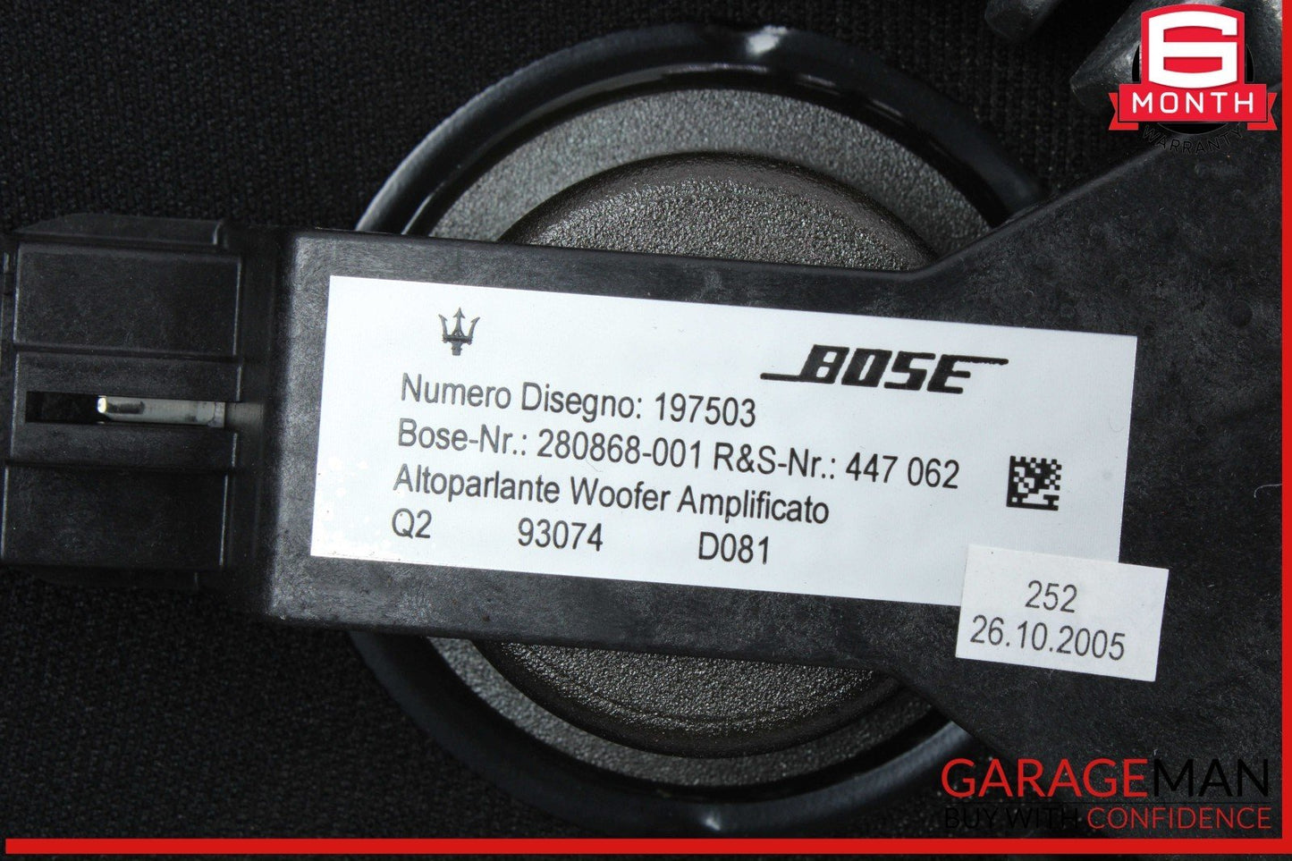 03-19 Maserati Quattroporte Rear Bose Subwoofer Sub Woofer Sound Speaker OEM