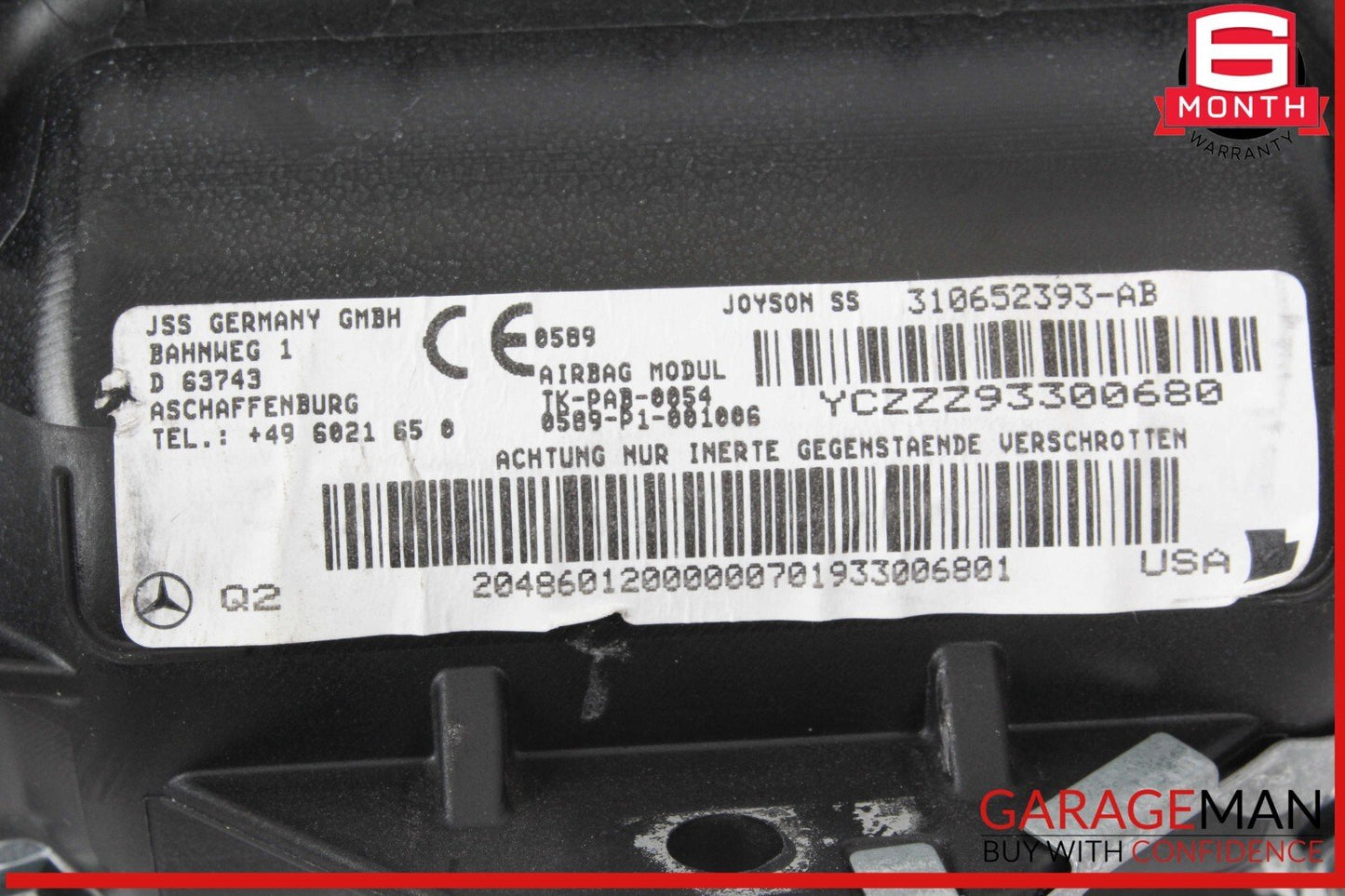 08-15 Mercedes W204 C250 C300 Front Right Passenger Side Dash Airbag