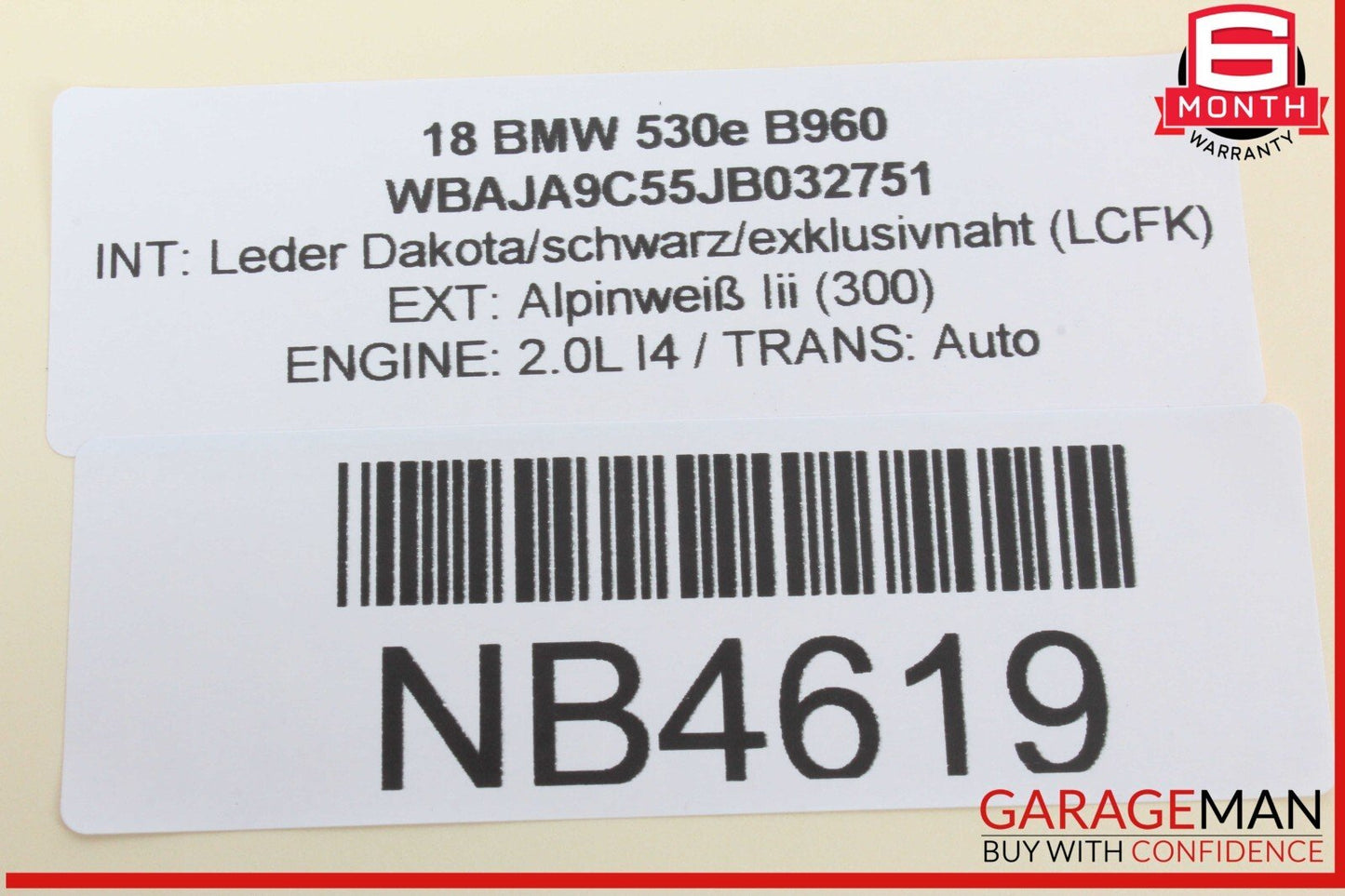17-20 BMW 530E Trunk Lid Central Lock Unlock Switch Button 9275121 OEM