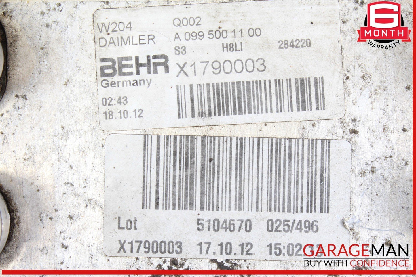 12-16 Mercedes W204 C250 SLK250 SLK350 Transmission Oil Cooler Radiator OEM