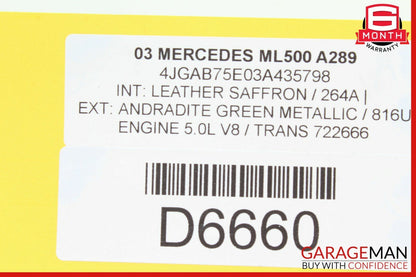 98-05 Mercedes W163 ML500 Rear Left Driver Side Door Window Regulator Motor OEM