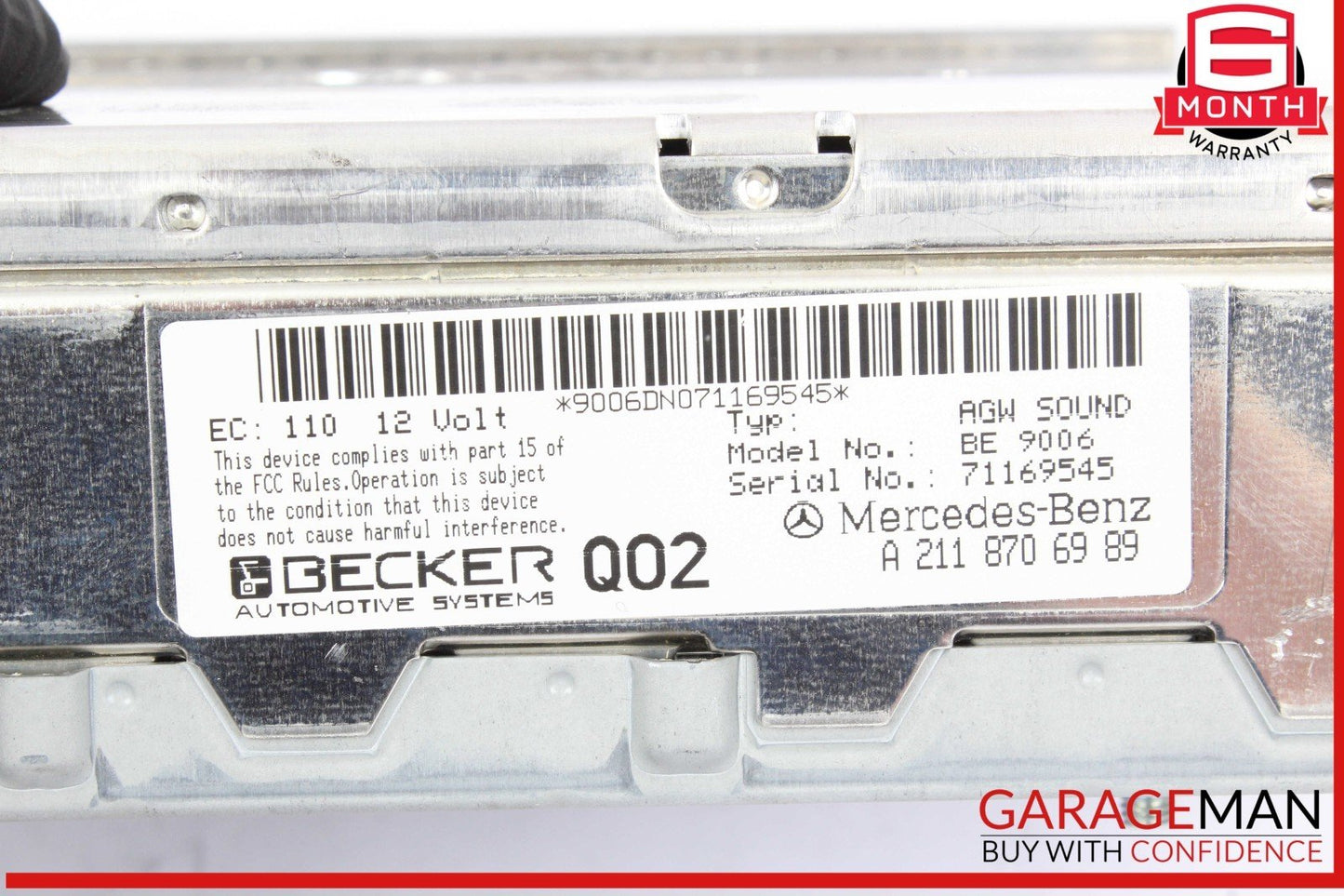 03-08 Mercedes W219 CLS550 SLK280 Amplifier Amp Becker Audio Module BE 9006