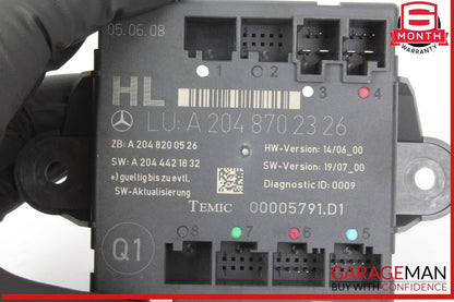 08-18 Mercedes W204 C300 C250 Rear Left Driver Side Door Control Module Unit