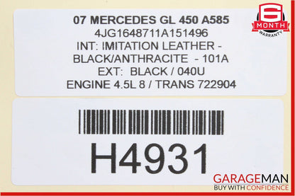 07-12 Mercedes GL450 3rd Row Seat Folding Power Switch Control Button Black