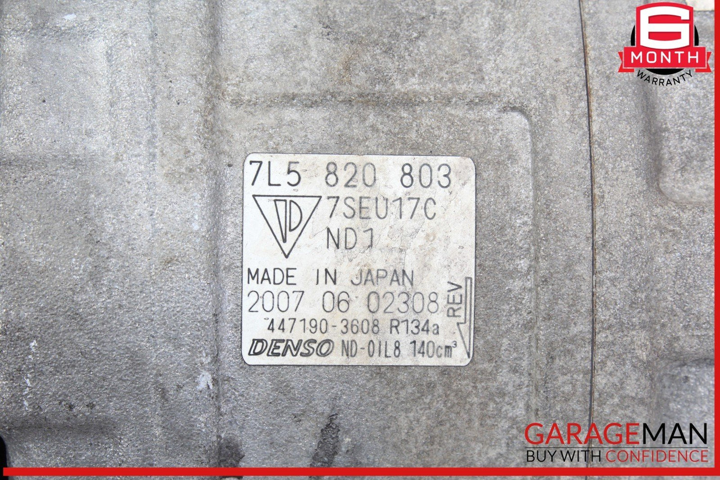 08-10 Cayenne S 957 AC A/C Air Conditioning Compressor Denso 7L5820803 OEM