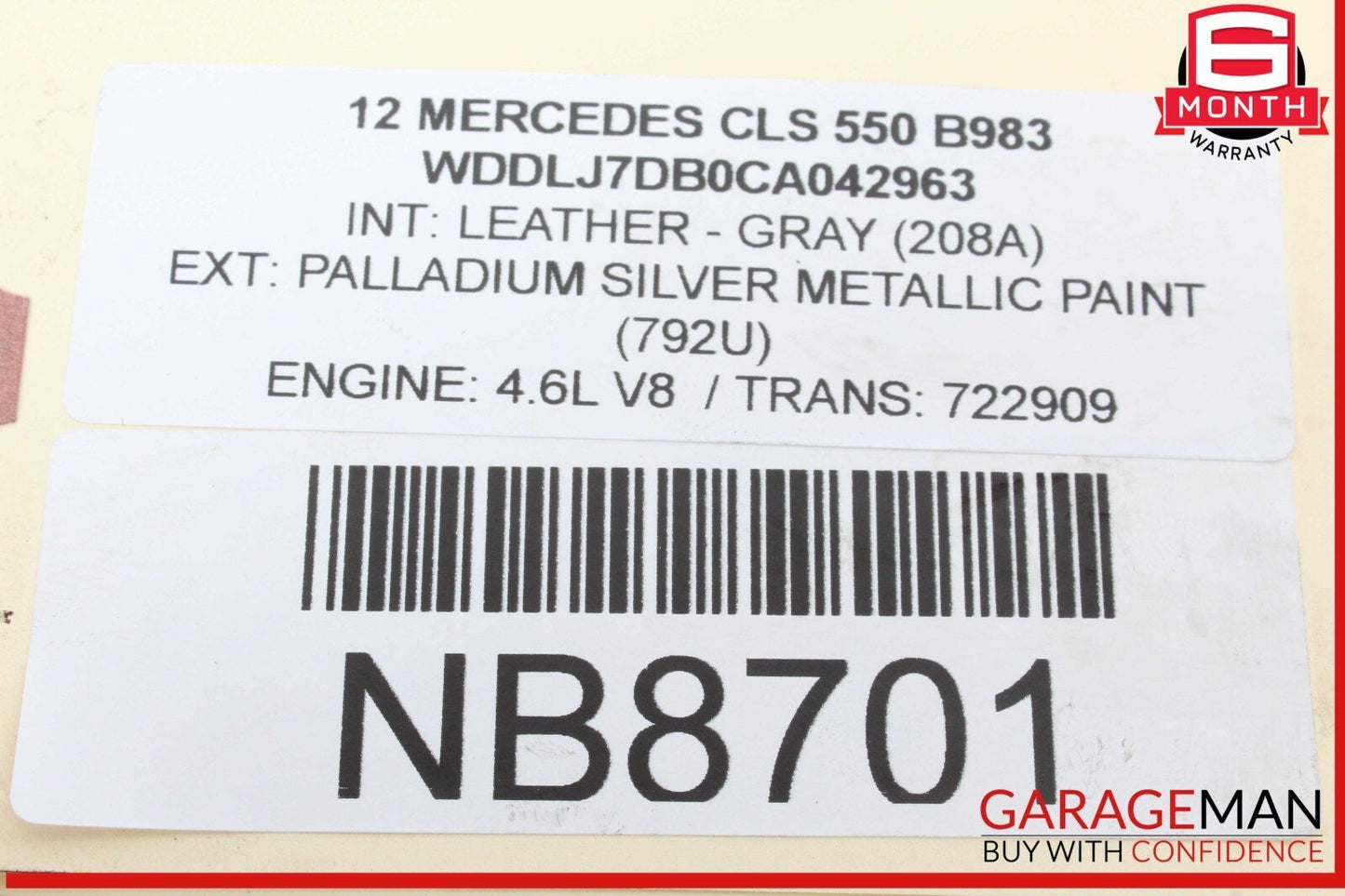 12-18 Mercedes W218 CLS550 Engine Motor Brake Vacuum Pump 2762300265 OEM