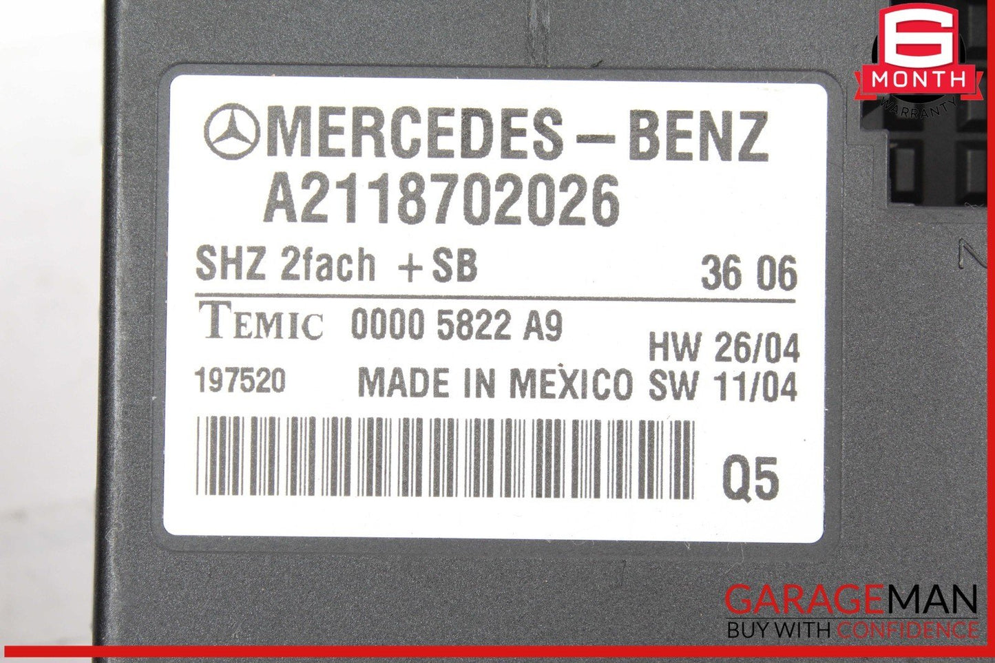 06-13 Mercedes W251 R500 Heated Seat Control Module Unit 2118702026 OEM
