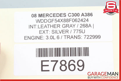 08-11 Mercedes W204 C250 C300 Rear Right Passenger Exterior Door Handle Silver