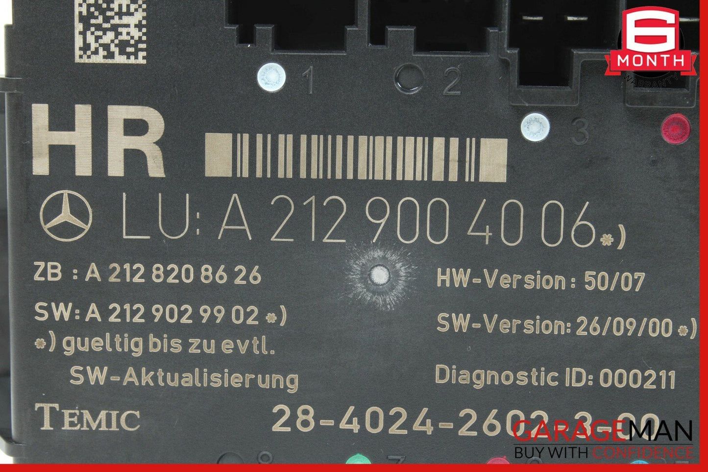08-14 Mercedes W204 C250 C300 Rear Right Side Door Control Module Unit