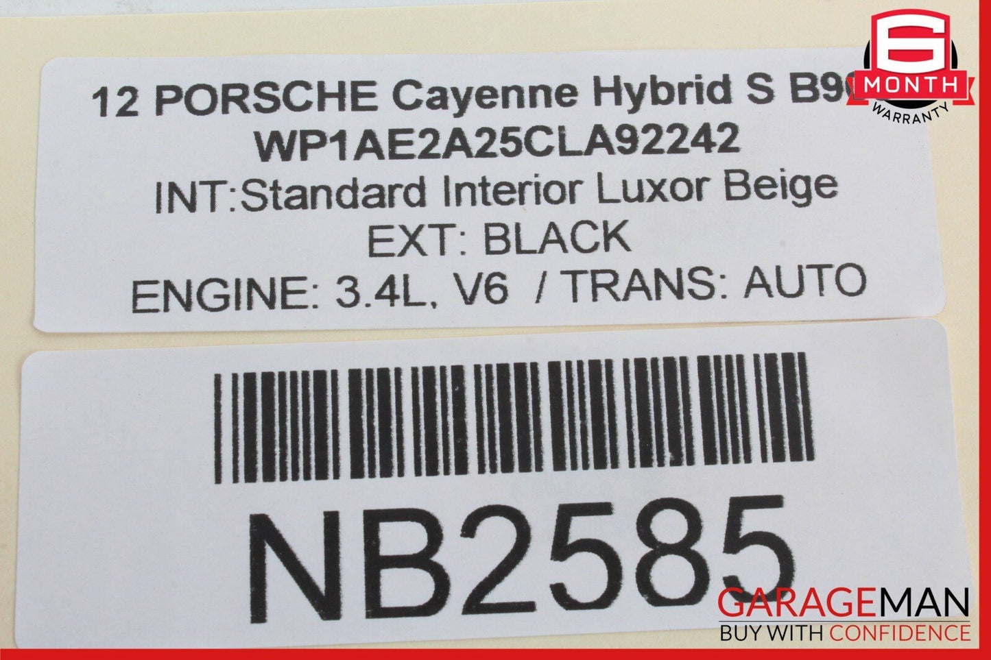 11-14 Porsche Cayenne Hybrid S 958 Rear Left Driver Side Inner Tail Light Lamp