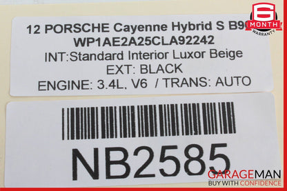 11-14 Porsche Cayenne Hybrid S 958 Rear Left Driver Side Inner Tail Light Lamp