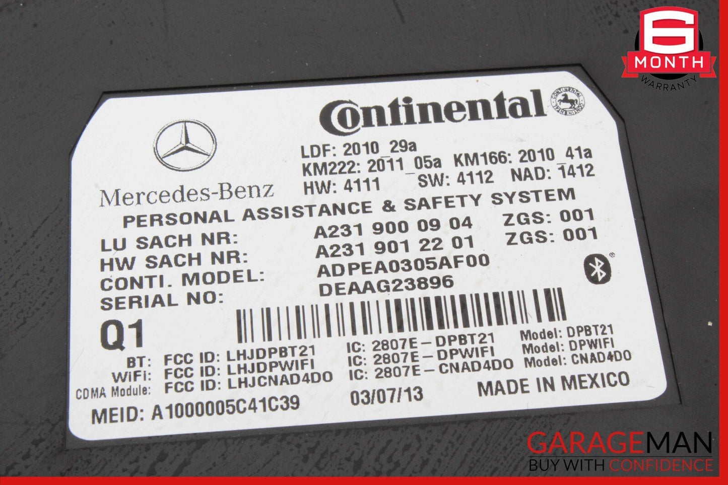 10-20 Mercedes SLK250 E350 C250 GLA250 SL400 Communication Control Module Unit