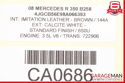 06-13 Mercedes W251 R350 E350 Rear Air Suspension Control Module Unit