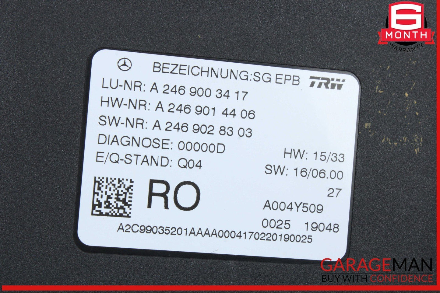 12-20 Mercedes X156 GLA250 SLK350 Hand Parking Brake Control Module Unit OEM