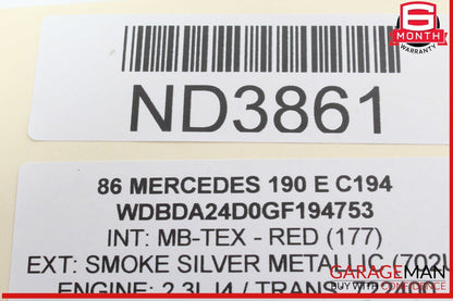 84-93 Mercedes W201 190E 190D Front Right Passenger Side Window Control Switch