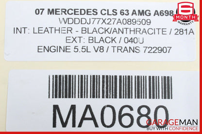 06-11 Mercedes W219 CLS63 AMG CLS550 Rear Right Door Window Regulator Motor Unit