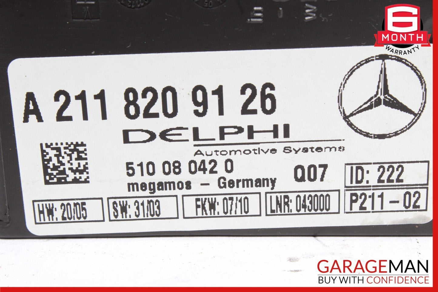 00-12 Mercedes R171 SLK300 CL500 Anti Theft Alarm Sensor Control Module Unit OEM