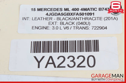 14-21 Mercedes W166 ML400 SLC43 AMG Intercooler Hose Right Passenger Side OEM