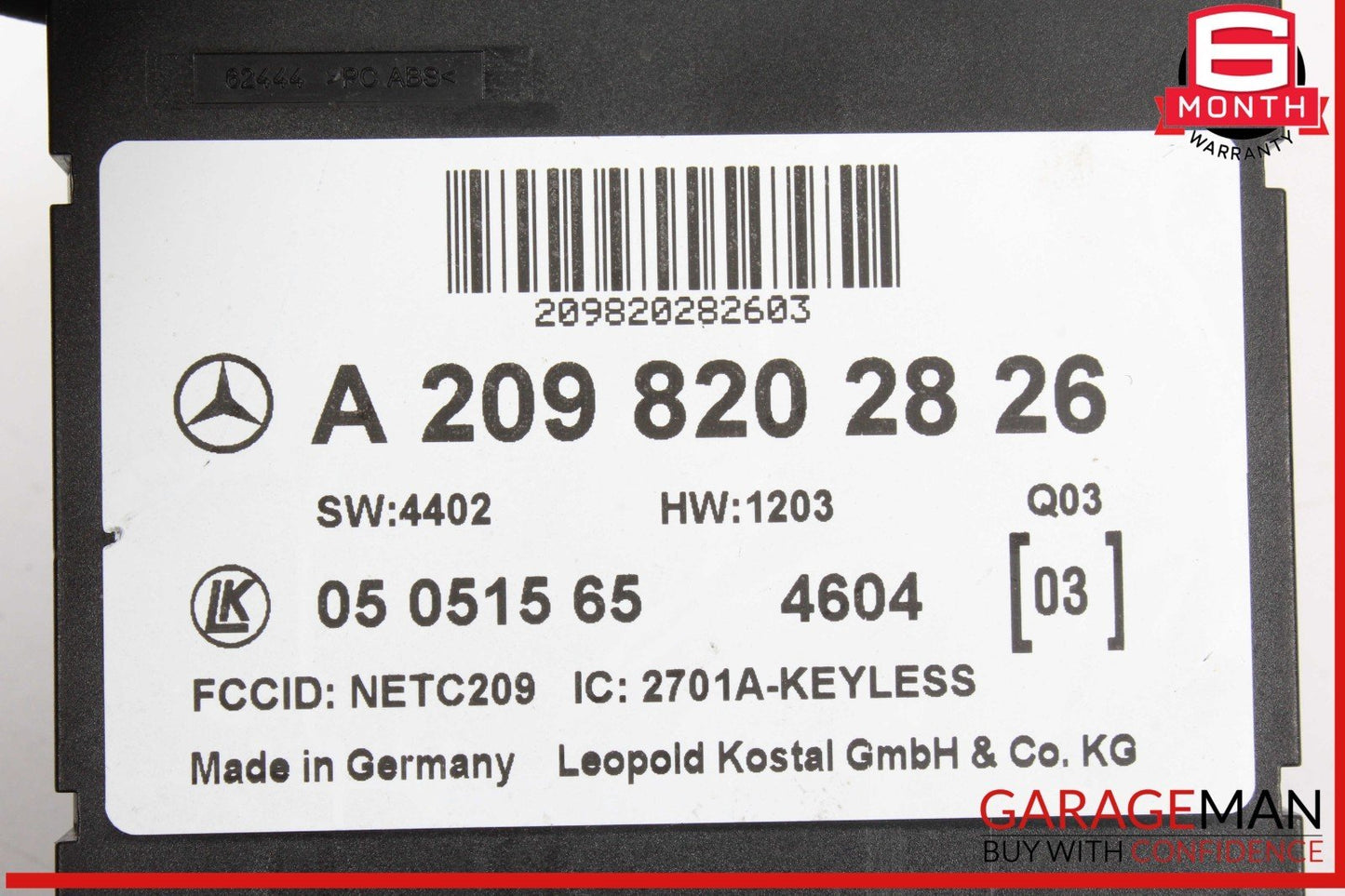 03-09 Mercedes W209 CLK350 CLK550 CLK55 Antenna Keyless Module Unit